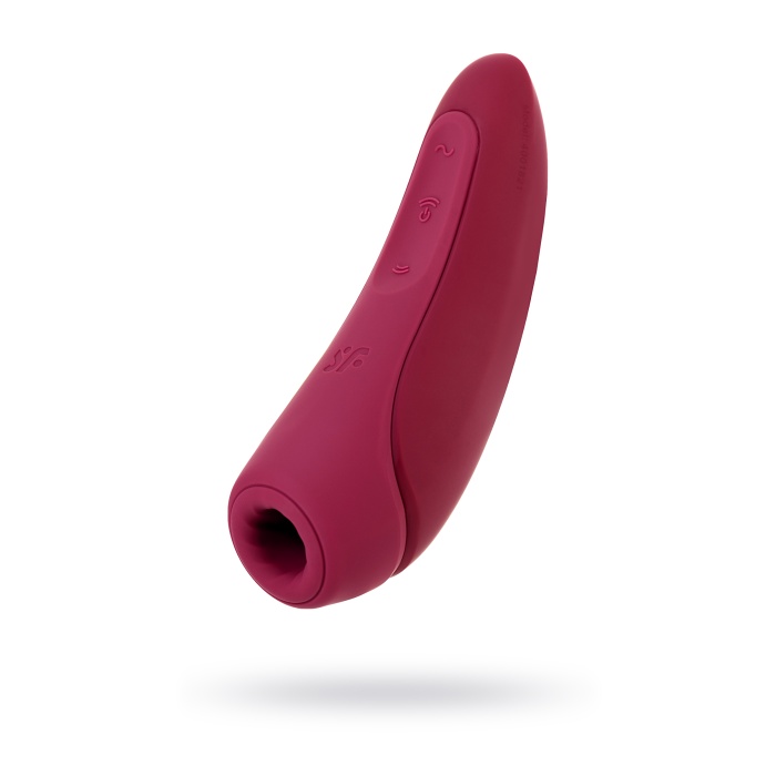 Satisfyer Curvy 1 Connect App Vakum Dalgası Klitoris Vibratörü, silikon, kırmızı, 14,3 cm