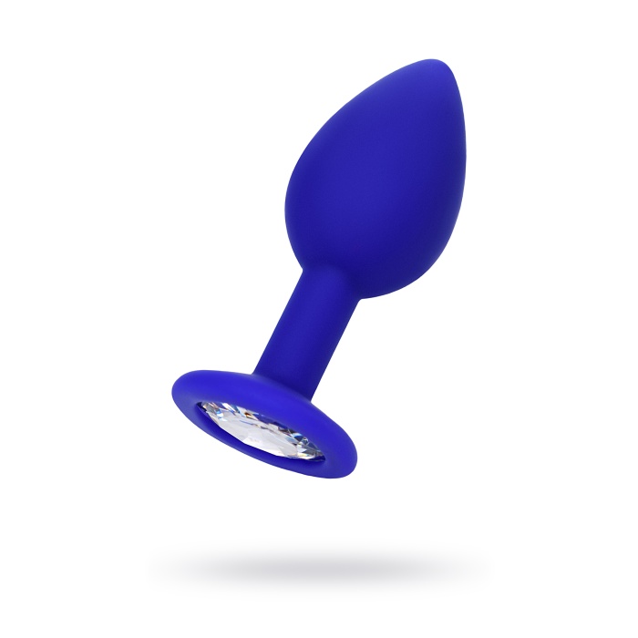 ToDo by Toyfa Brilliant anal kılıf, silikon, mavi, beyaz kristalli 7 cm, Ø 2,8 cm, 26 g