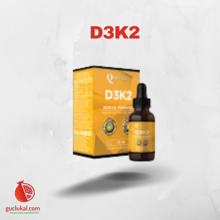 D3K2 (MK-4, MK-7) 20 ml damla (Organik Zeytinyağı ve Mct oil)