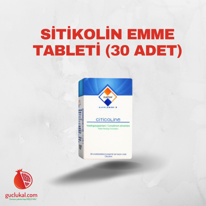 Custom Supplements® 250 mg Sitikolin Emme Tableti (30 Tablet)