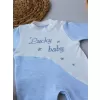 Lucky Baby Nakışlı Es Çizgi Boy Şapkalı Erkek Bebek Tulumu Mavi