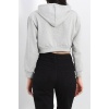 Şardonlu Owersize Crop Sweat Gri1