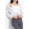 Kapşonlu Crop Sweat Gri