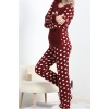 Polar Pijama Takımı Bordo1