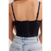 Baskılı Soft Lycralı Crop Top Balenli Push Up