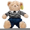 Nessiworld 4807 Kıyafetli Peluş Ayı Teddy Bear 37 cm -Sunman