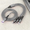 3IN1 GÜMÜŞ 1.2 METRE (MICRO USB - LIGHTNING - TYPE C) TELEFON ŞARJ KABLOSU (4172)