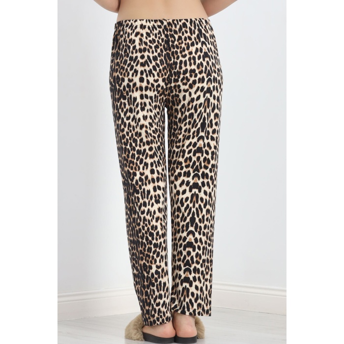 Desenli Süet Pijama Altı Leopar