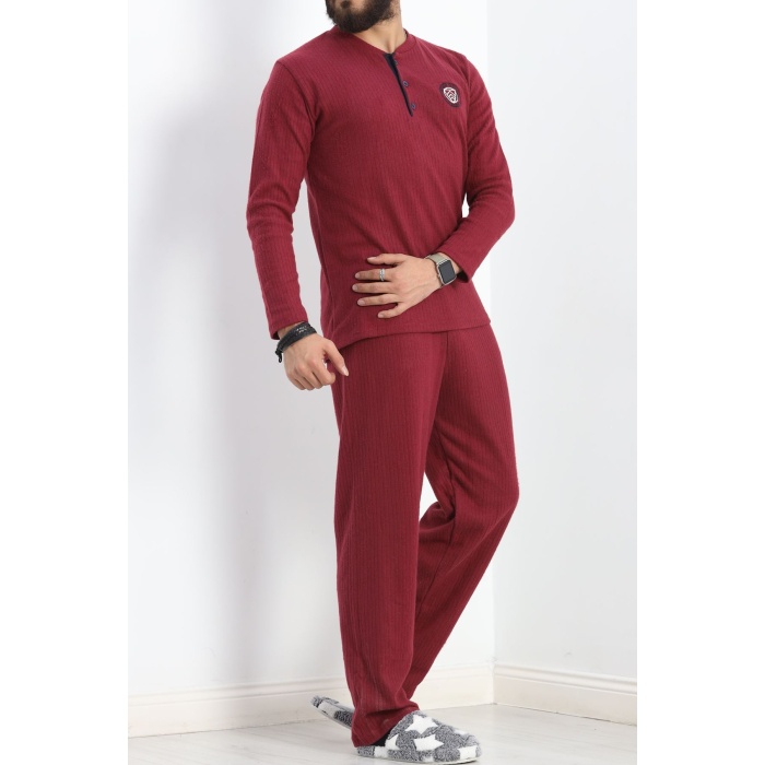 Erkek Pijama Takımı Bordo