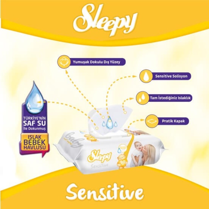 Nessiworld  Sensitive Islak Havlu Mendil 90 Adet