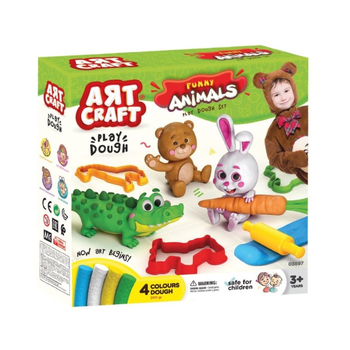 03697 Art Craft Eğlenceli Hayvanlar Hamur Set 200 gr