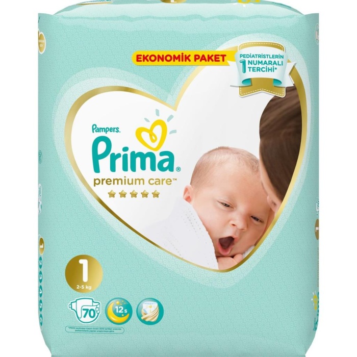 Nessiworld Prima Premium Care Bebek Bezi Ekonomik Paket 1 Beden 70 Adet