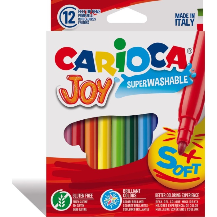 Nessiworld Carioca Joy Süper Yıkanabilir Keçeli Boya Kalemi 12Li