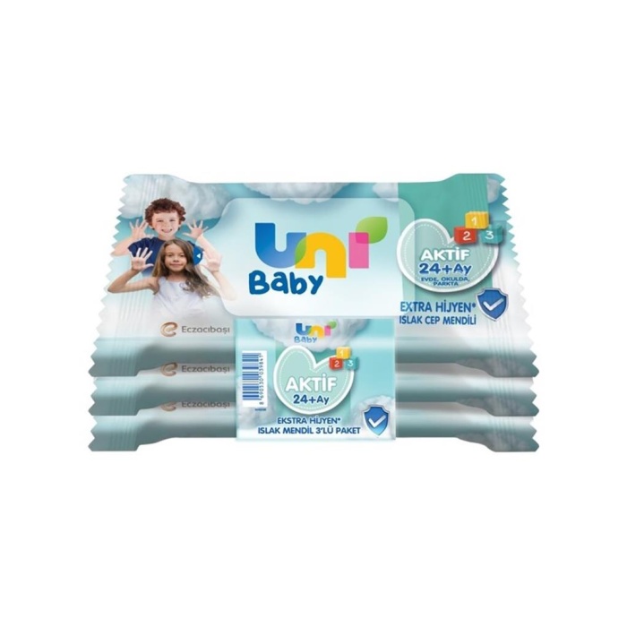 Nessiworld Uni Baby Aktif Hijyenik Islak Cep Mendili 3lü 45 Yaprak