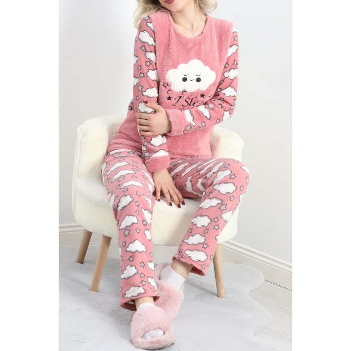 Polar Pijama Takımı Pudrabeyaz