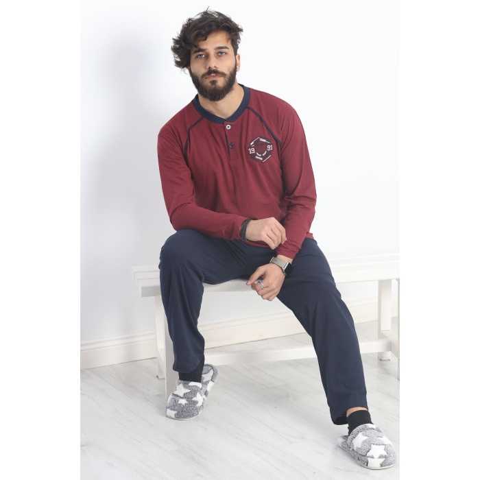 Erkek Pijama Takımı Bordo