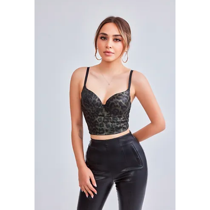 Crop Top Balenli Push Up Kaplı