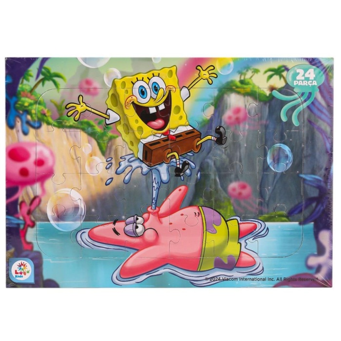 Nessiworld SB7978 Spongebob Taslamalı Frame Puzzle 24 Parça -Laçokids