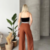Flamlı kahve pantolon