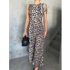 LEOPAR CROP KOLSUZ BLUZ-PANTOLON TAKIM - Leopar