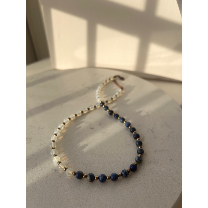 Lapis lazuli Opal kolye