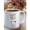 Baskılı Kupa Bardak Seramik Mug - Love yok, takıntı var, stres var, sinir var.