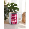 Baskılı Kupa Bardak Seramik Mug - Pembe Love