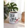 Baskılı Kupa Bardak Seramik Mug - Sen Ben Huzur