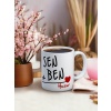 Baskılı Kupa Bardak Seramik Mug - Sen Ben Huzur