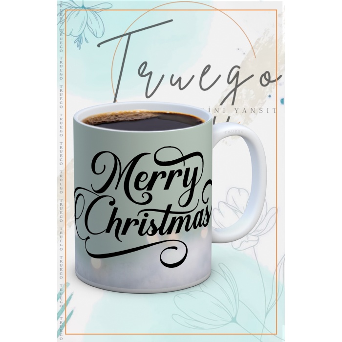 Baskılı Kupa Bardak Seramik Mug - Yılbaşı Merry Christmas