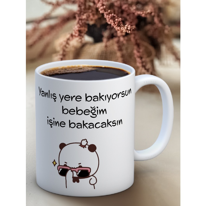 Baskılı Kupa Bardak Seramik Mug - İşine Bakacaksın