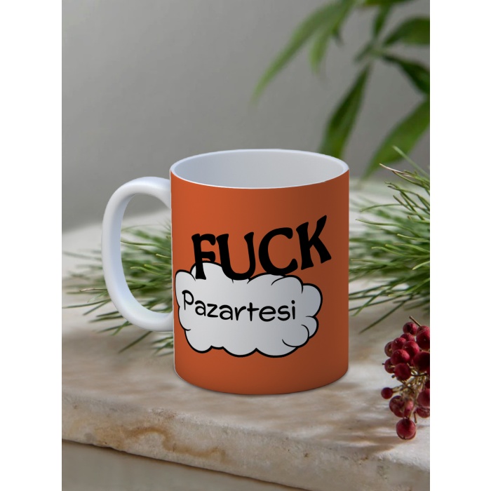 Baskılı Kupa Bardak Seramik Mug - Fuck..