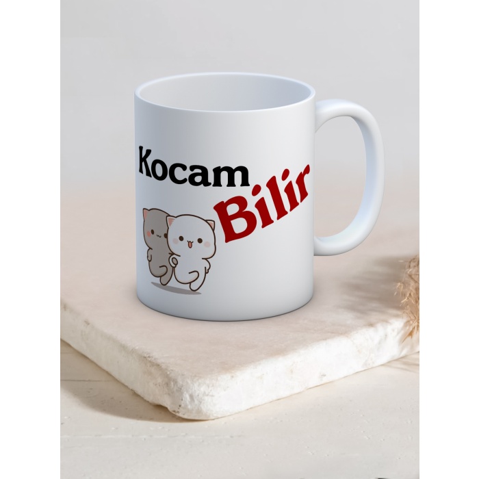 Baskılı Kupa Bardak Seramik Mug - Kocam Bilir