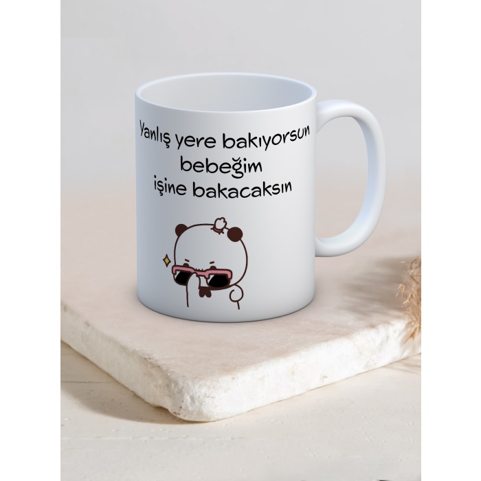 Baskılı Kupa Bardak Seramik Mug - İşine Bakacaksın