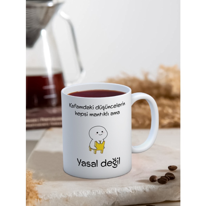 Baskılı Kupa Bardak Seramik Mug - Yasal Değil