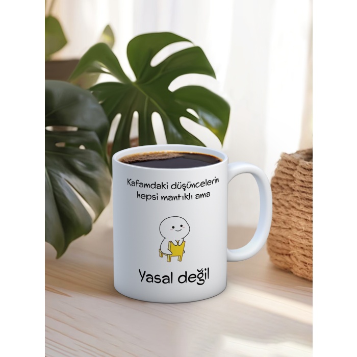 Baskılı Kupa Bardak Seramik Mug - Yasal Değil