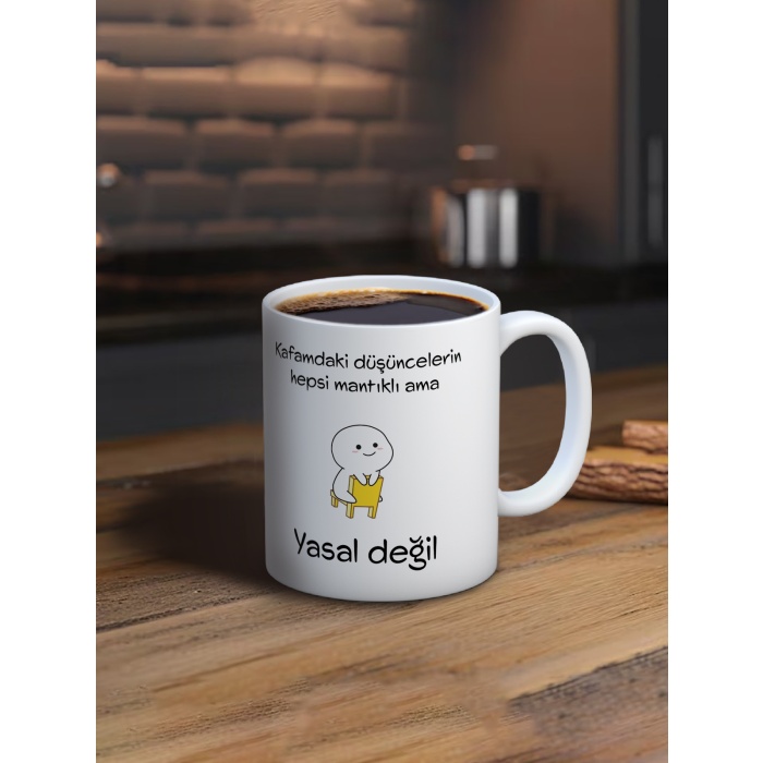 Baskılı Kupa Bardak Seramik Mug - Yasal Değil