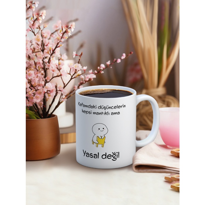 Baskılı Kupa Bardak Seramik Mug - Yasal Değil