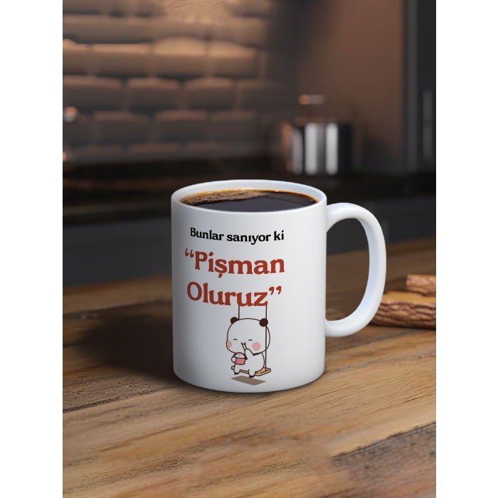 Baskılı Kupa Bardak Seramik Mug - Sanıyorlarki Pişman Oluruz