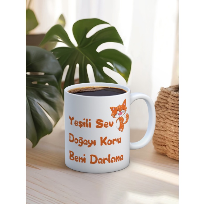 Baskılı Kupa Bardak Seramik Mug - Beni Darlama