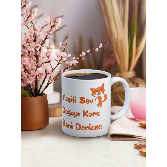 Baskılı Kupa Bardak Seramik Mug - Beni Darlama