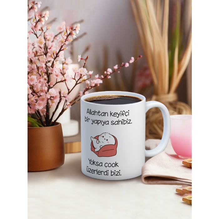 Baskılı Kupa Bardak Seramik Mug - Keyifçi Yapıya Sahibiz..