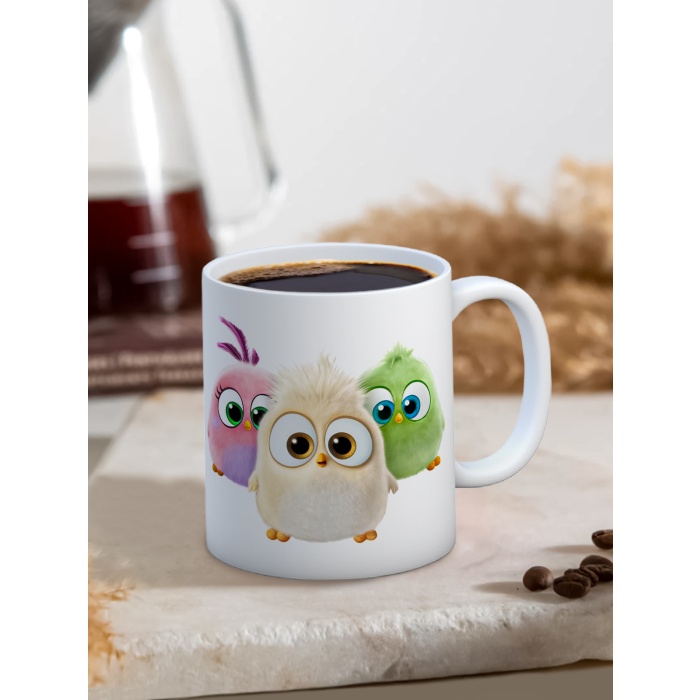 Baskılı Kupa Bardak Seramik Mug - Sevimli Kuşlar