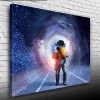 Gezegen Taşıyan Astronot Kanvas Tablo 50 x 70