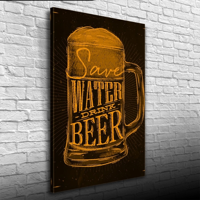 Water Drink Sarı Siyah Poster Kanvas Tablo 50 x 70