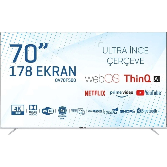 Ov70f500 70 Inç 178 Ekran Ultra Hd Webos Smart Çerçevesiz Led Tv