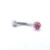 FerizZ 316L Çelik Zirkon Taşlı Pembe Toplu Piercing PRC-203