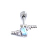 FerizZ 316L Çelik Zirkon Taşlı Yıldırım Şeklinde Piercing PRC-202