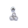 FerizZ 316L Çelik Zirkon Taşlı Üç Top Piercing PRC-200