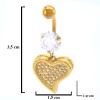 FerizZ Altın Kaplama Zirkon Taşlı Kalpli Piercing PRC-118